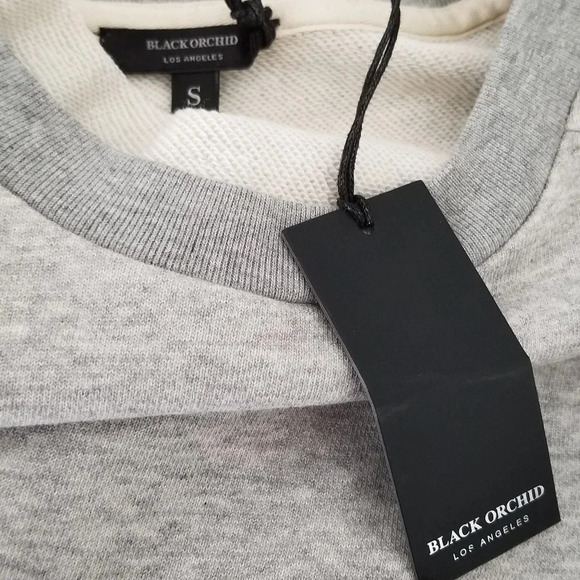 NWT Black Orchid Gray Sleeveless Lace Up Detail Sweatshirt S - Picture 5 of 6